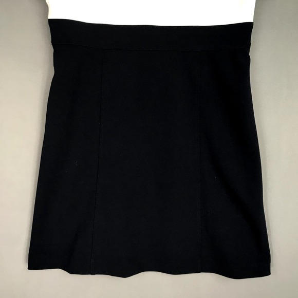 Vince Camuto Dress 8 Ivory Blue Sheath Colorblock V Neck Short Sleeve Scuba FLAW - Picture 4 of 14